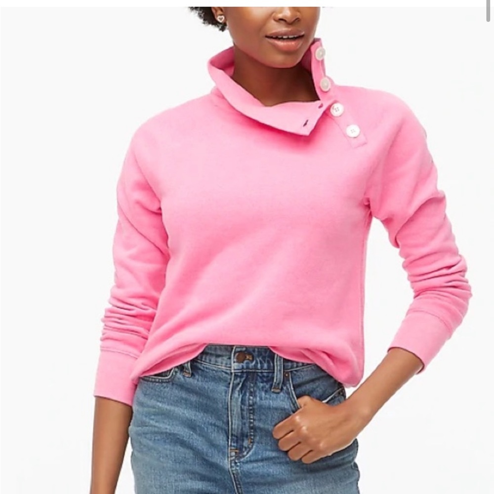 J.Crew Wide Button Collar Pullover Sweatshirt Women’s Size Small